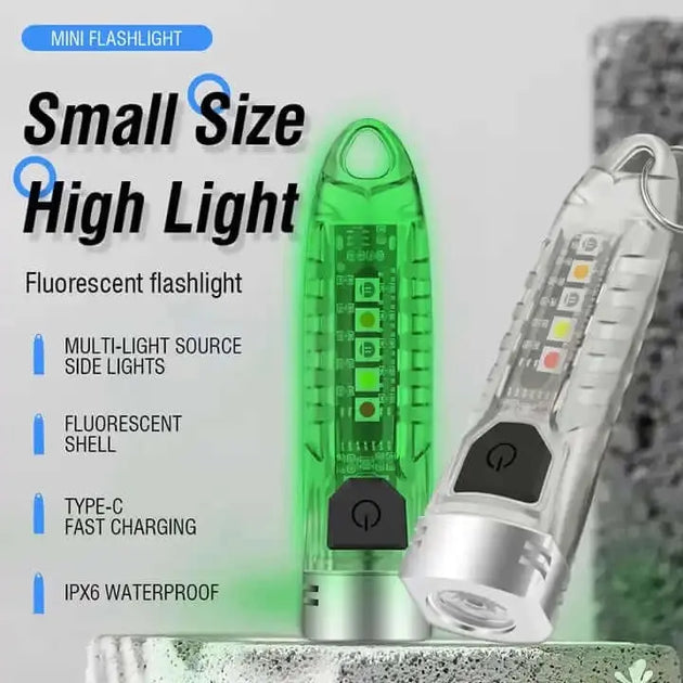 Boruit V1 EDC flashlight with fluorescent shell Type-C charging and Ipx6 waterproof