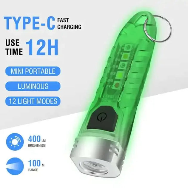 Boruit V1 EDC flashlight with 12-hour use time 400 lumens brightness and a 100-meter range