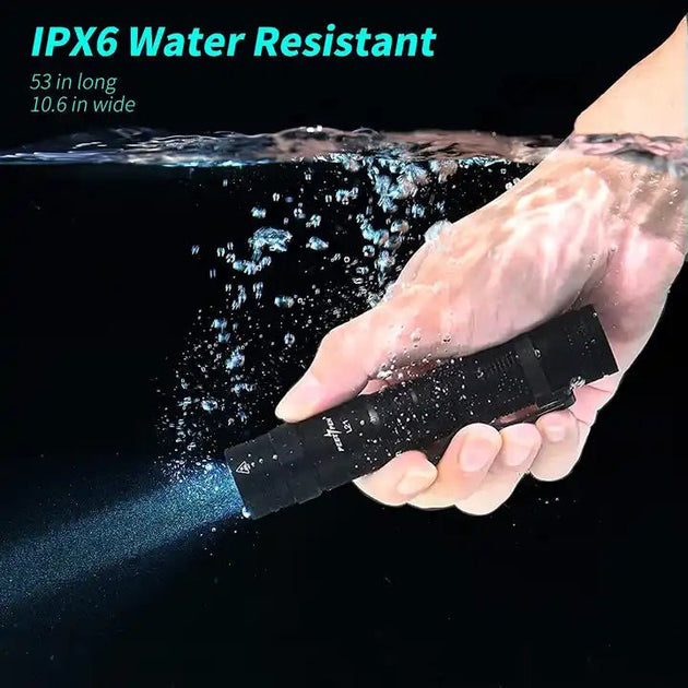 L21 Peetpen edc flashlight water-resistant under a stream of water its IPX6 rating