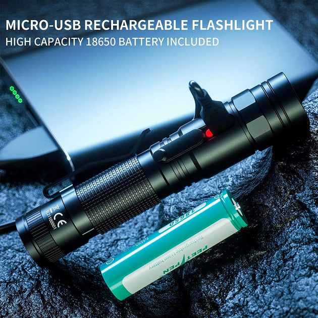 L21 Peetpen edc flashlight with a high-capacity 18650 battery