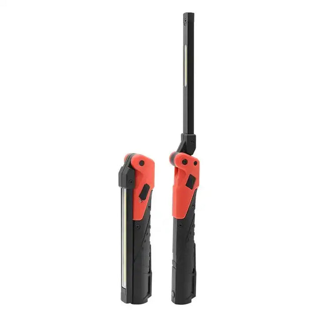 Black and red foldable snap on clone flashlight with dual cob led 