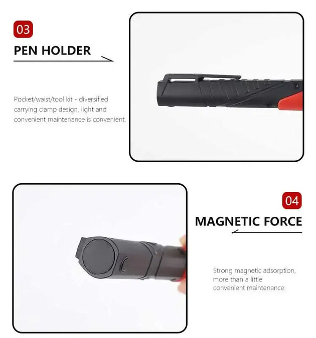 Multi-functional flashlight with pen holder strong magnetic