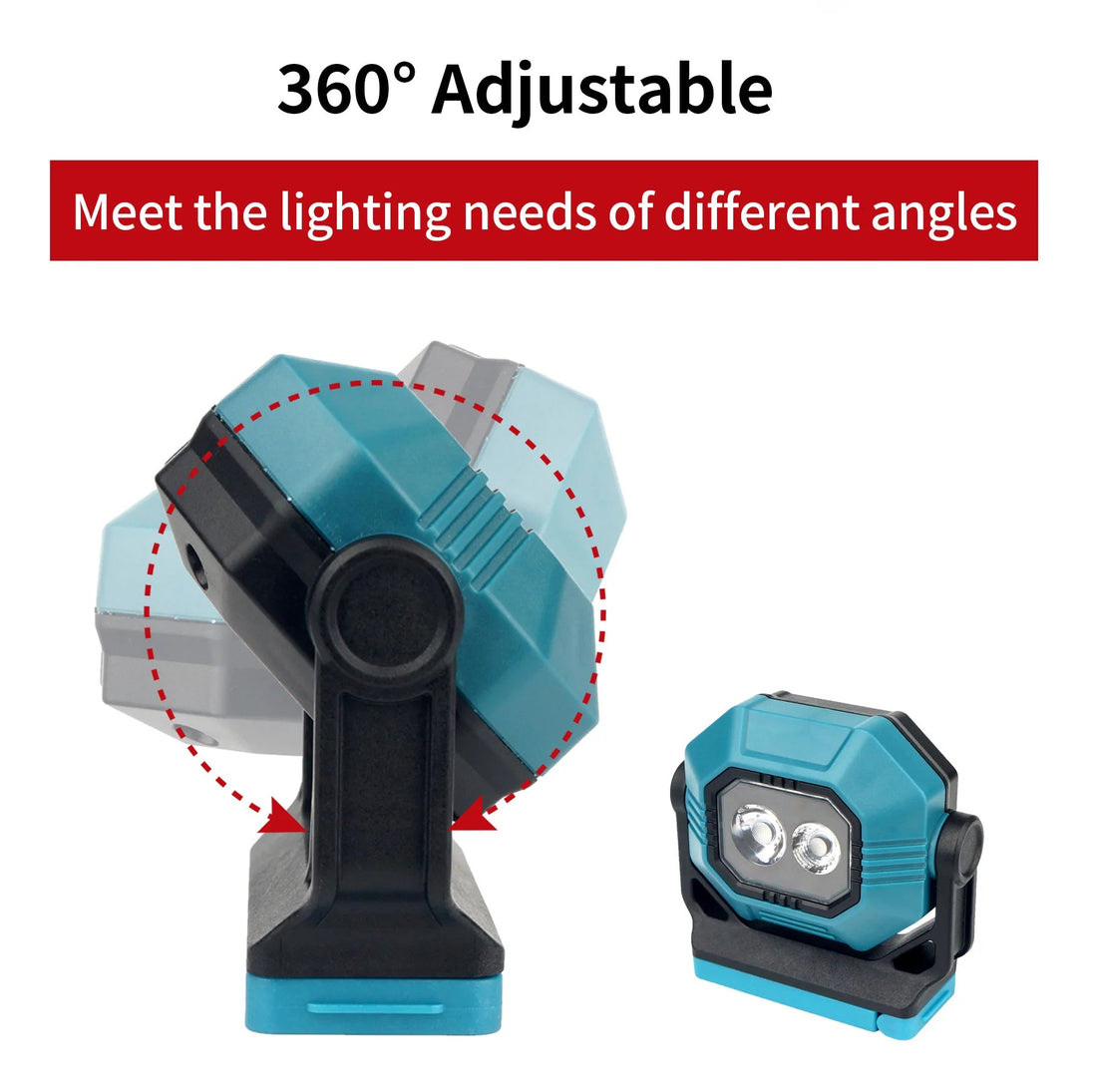 Adjustable 360 Degree LED Rechargeable Flood Light with 2 modes