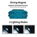Compact blue magnetic LED Flood Light with 3 modes for hands-free illumination.