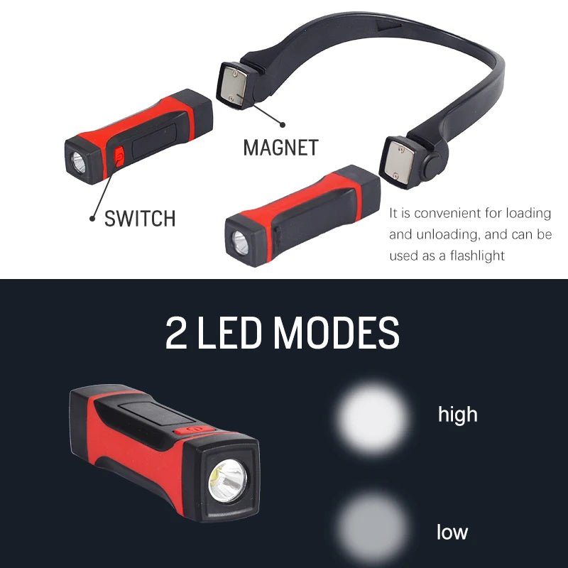 Magnetic LED necklight with 2 brightness modes